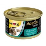 کنسرو گربه جیم کت مدل ShinyCat in Jelly مرغ و میگو وزن ۷۰ گرم