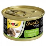 کنسرو گربه جیم کت مدل ShinyCat طعم مرغ و انبه هندی در ژله وزن ۷۰ گرم