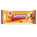 تشویقی سگ پدیگری مدل Jumbone  با طعم بیف و مرغ وزن ۱۸۰ گرم
