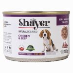 کنسرو سگ شایر مدل Chicken and Beef طعم مرغ و بیف وزن ۱۸۰ گرم