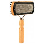 برس دو طرفه دسته چوبی سگ و گربه تریکسی مدل Soft Brush