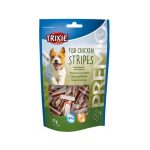تشویقی سگ تریکسی مدل Fish Chicken Stripes طعم مرغ و ماهی وزن ۷۵ گرم