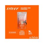 پوچ و موس گربه بالغ شسیر سیلور طعم مرغ و سالمون 80 گرم Schesir - Image 4