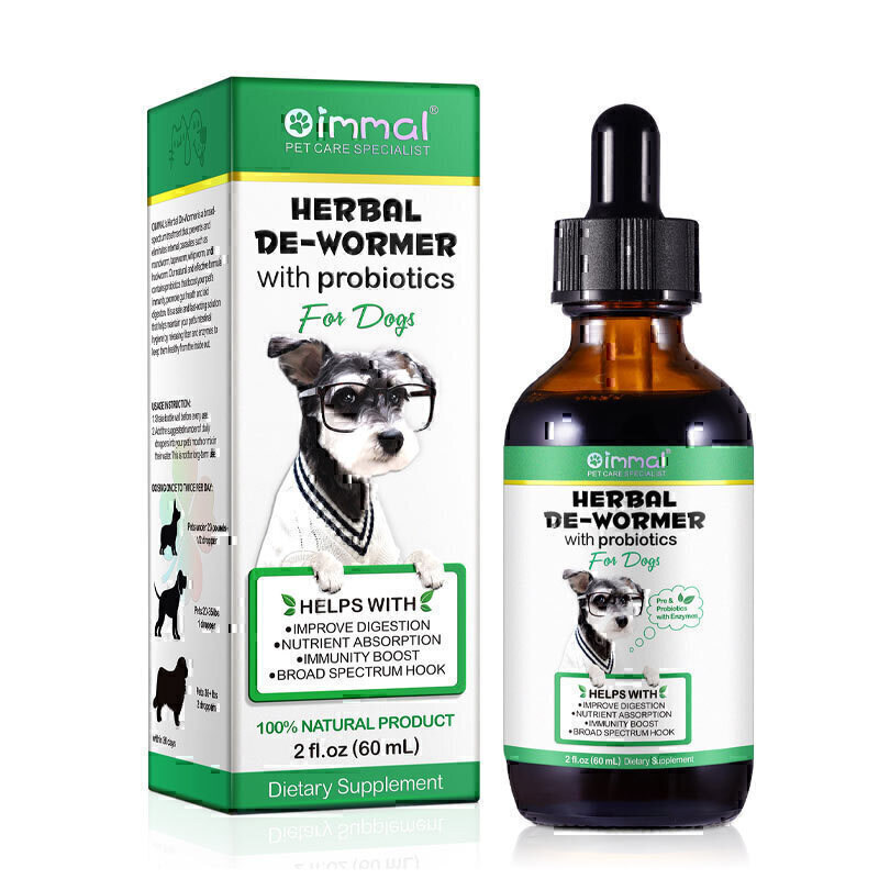 قطره گیاهی ضد انگل سگ اویمال Oimmal Herbal De-Wormer For Dogs حجم 60 میلی لیتر